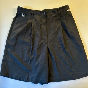 Liz Golf Shorts Women's 12 Black High Waisted Solid Pleated Front Activewear